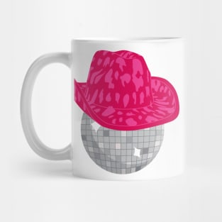 Disco Ball with a Pink Cowboy Hat Mug